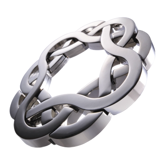 3D breinbreker puzzel Huzzle Cast Coaster Een metalen 3D-puzzel in de vorm van een ronde onderzetter, met verstrengelde onderdelen die een uitdagende breinbreker creëren door draaien en schuiven.