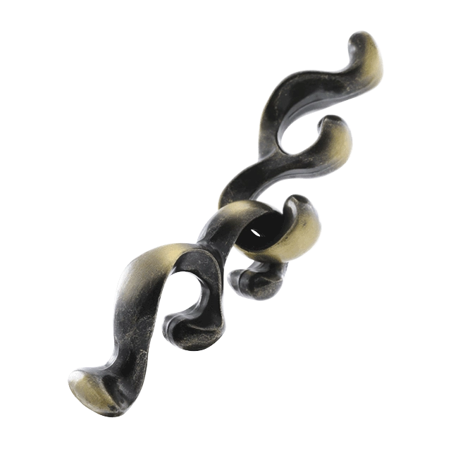 3D breinbreker puzzel Huzzle Cast Baroq Een metalen 3D-puzzel met een barokachtig ontwerp, bestaande uit ingewikkelde, verstrengelde delen die een complexe breinbreker vormen.